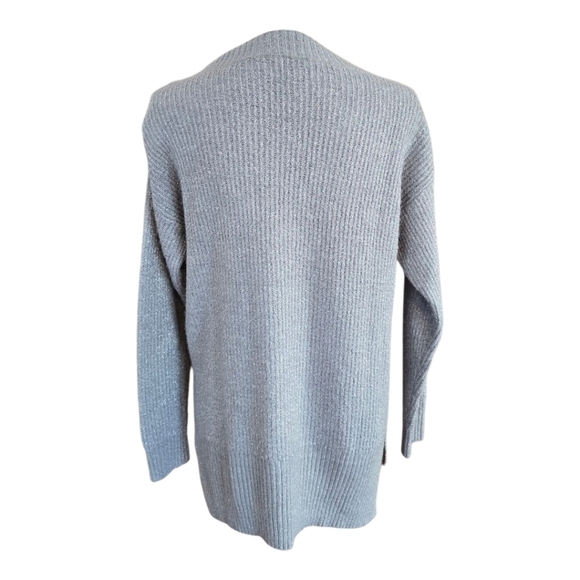 Nine West Light Blue Metallic Long Sleeve Tunic Sweater M - Picture 5 of 8